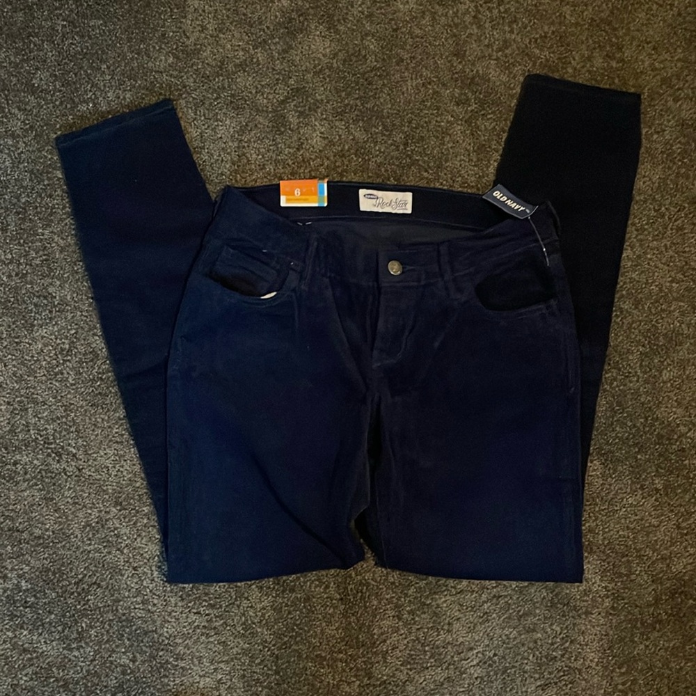 NWT- Old navy rock star super skinny corduroy dark navy blue jeans